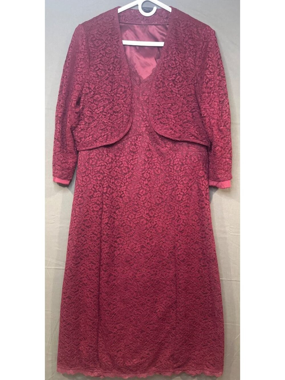 Torrid Size 18 Burgundy Lace Dress Bolero Jacket 2 Piece Formal Cocktail Plus